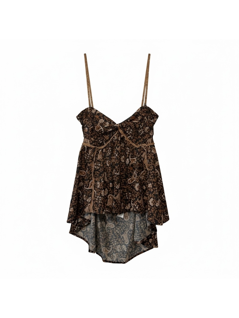 Free People Malia NWT Babydoll Boho Fall Removable Straps Tank Top Sz S